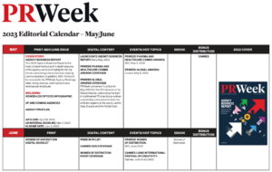 PRWeek 2023 Editorial Calendar